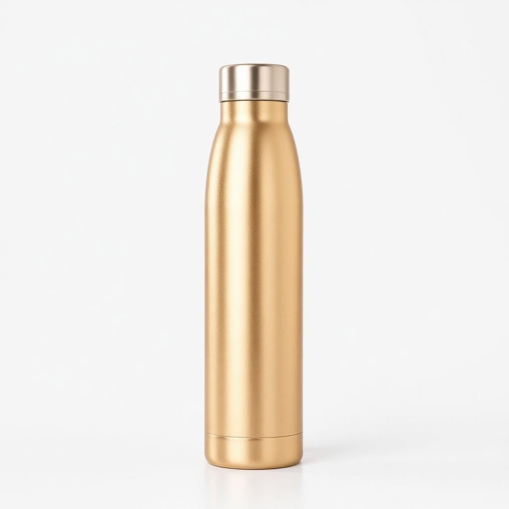 Slim insulated stainless steel travel bottle in champagne finish