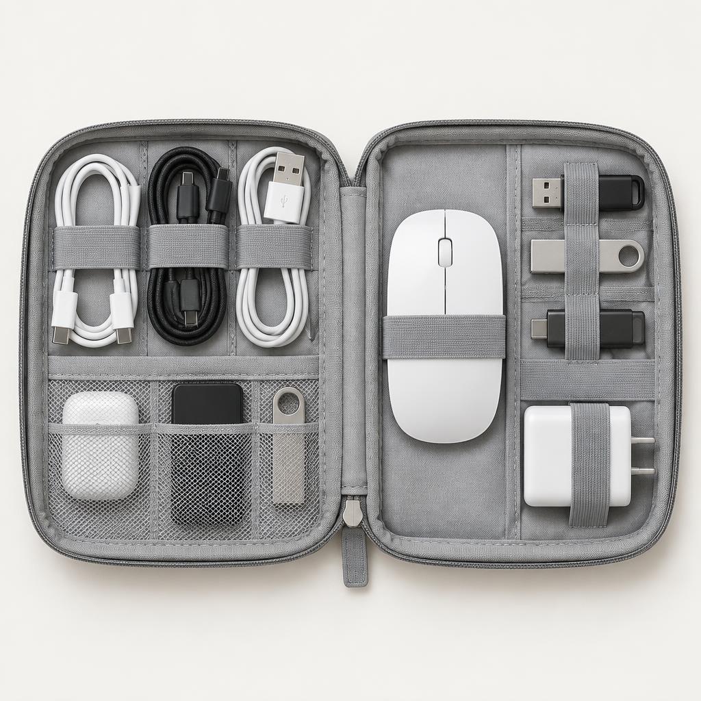 Cable Caddy zipped tech organizer pouch